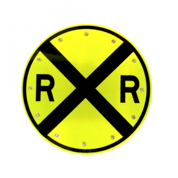 24" Solar Flashing Railroad Sign